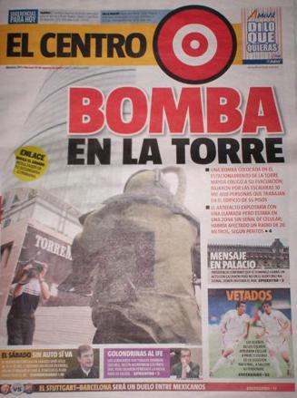 Diario comunicando la bomba en la Torre. ID17, Iván TMy©, 2008